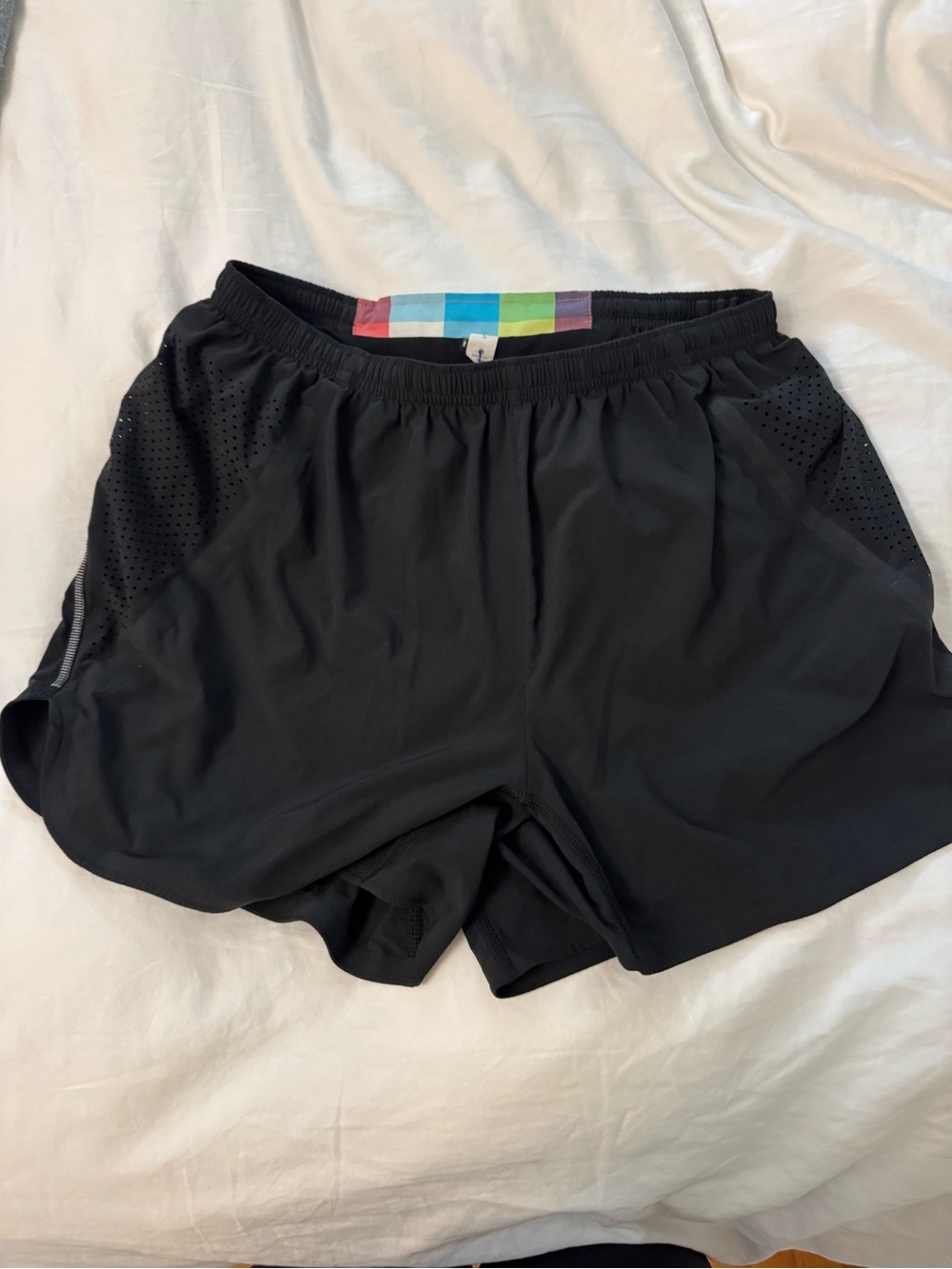 lululemon athletica Black Women's Athletic Shorts with Perforated Side Panels